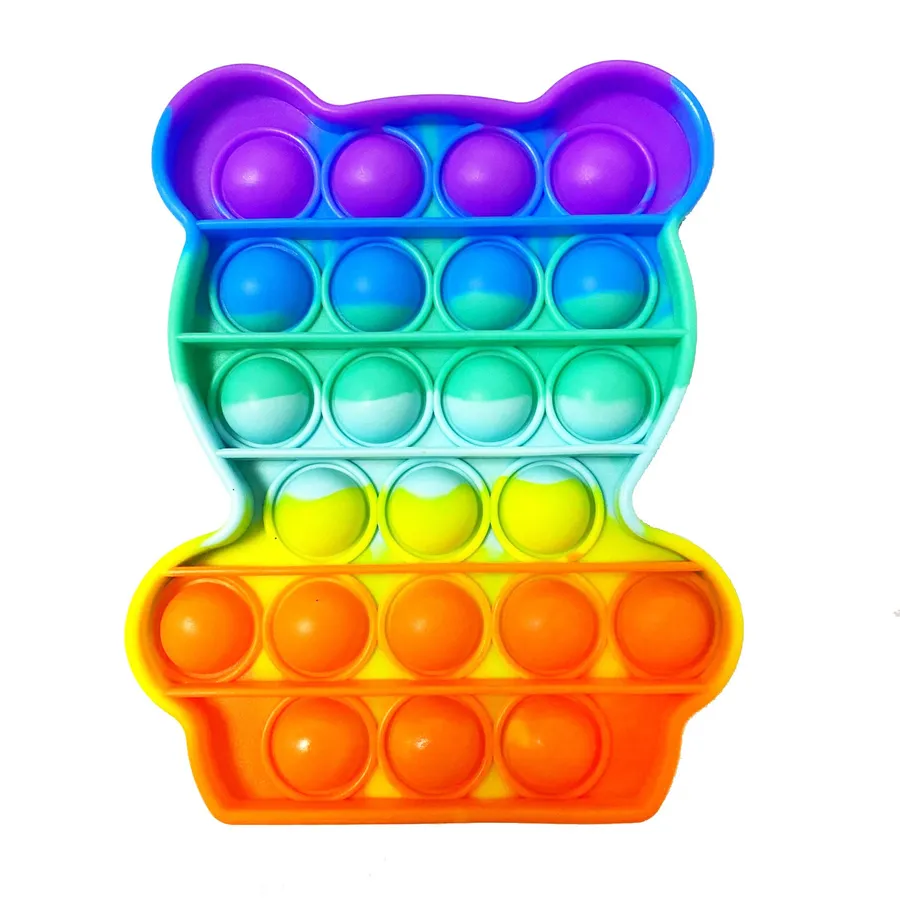 Fidget Sensory Toy Rainbow Bear Pop It for Kids — wholesale Fidgets & Sensory by the case