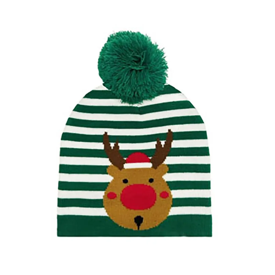 Striped Rudolph Beanie Hat - Assorted — wholesale Apparel & Accessories by the case