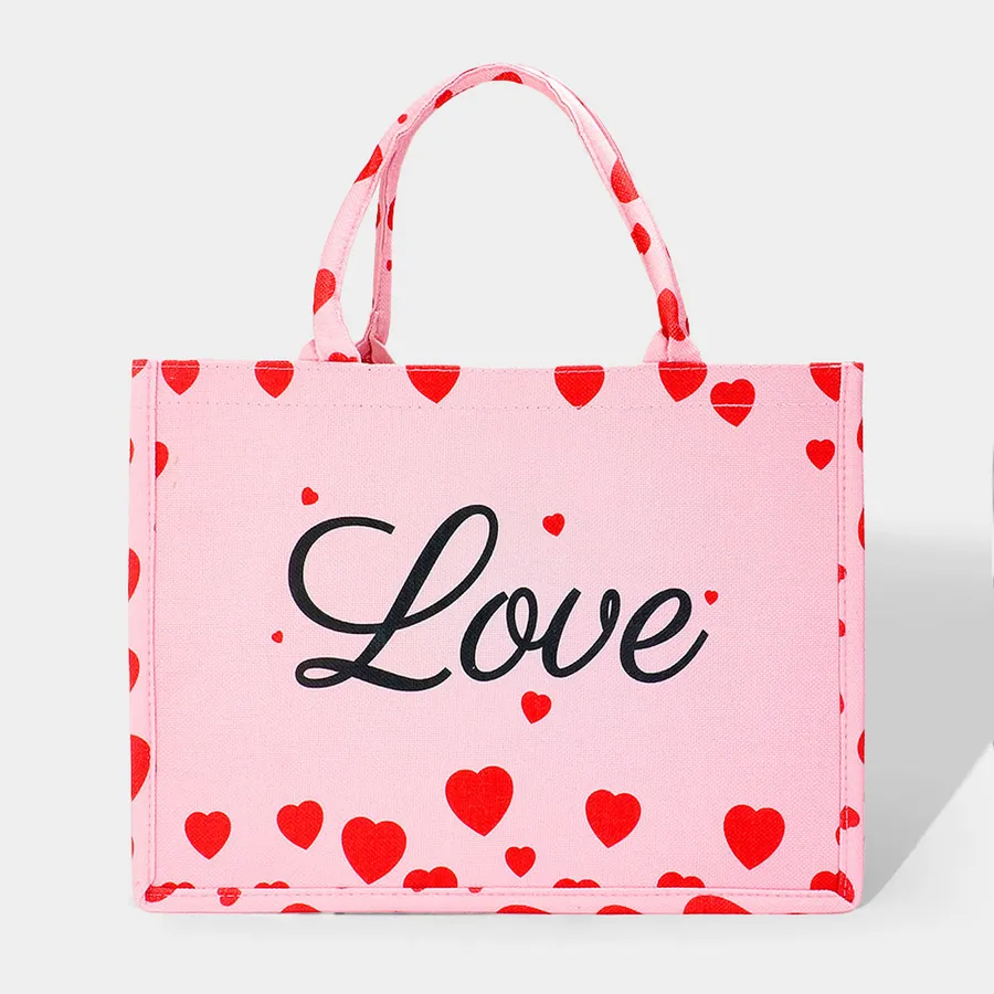 Heart Printed Tote Bag For Valentine Gifts — wholesale Seasonal & Holiday by the case