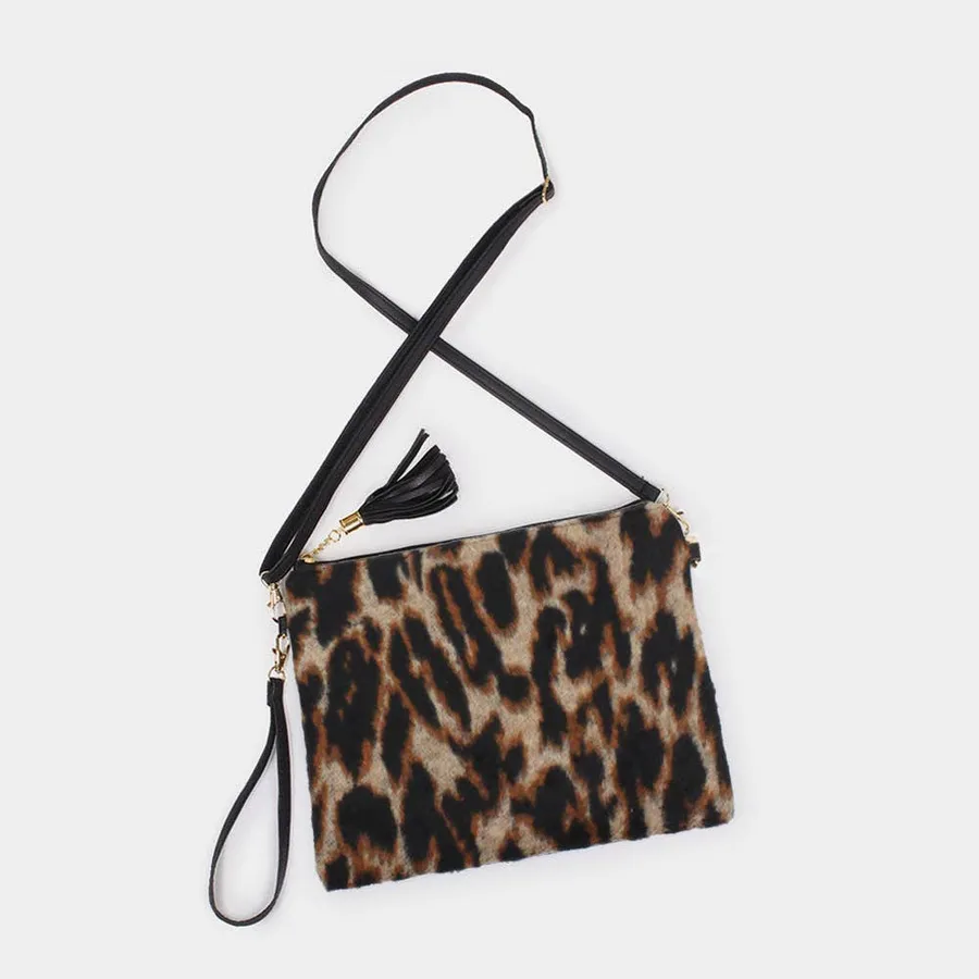 Leopard Patterned Clutch Crossbody Bag For Women's -Assorted — wholesale Bags & Backpacks by the case