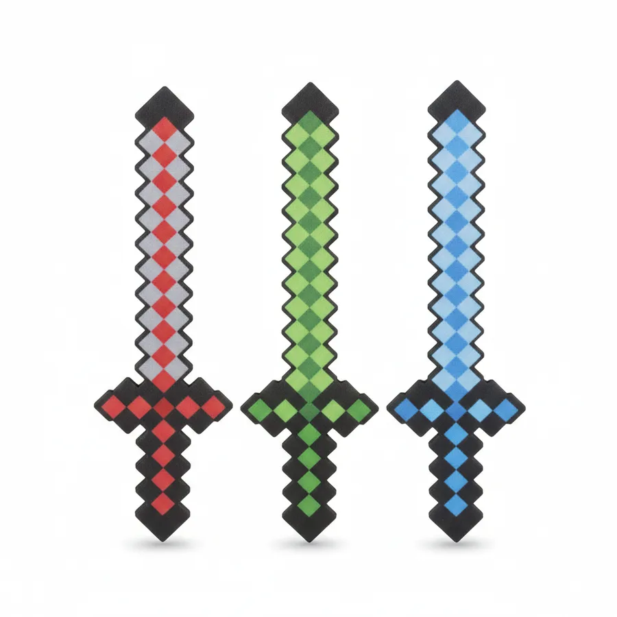 18-Inch Pixel Foam Sword - Classic Retro Toy for Kids, Imaginative Play, Party Favors & Birthday Gifts — wholesale Party & Gifts by the case