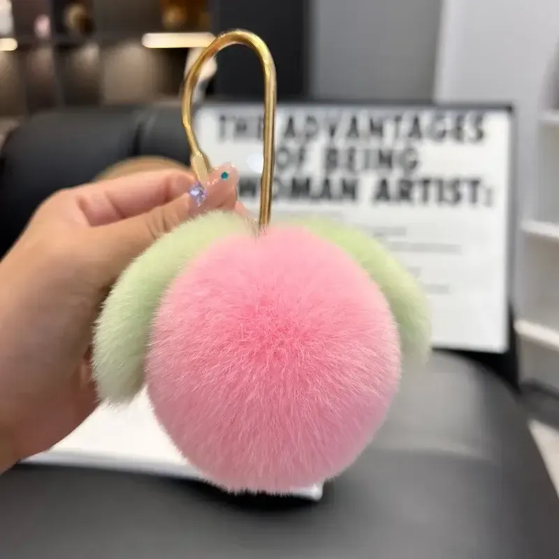 Easter Cute Furry Peach Keychain – Kawaii Plush Bag Charm — wholesale Plush & Squishies by the case