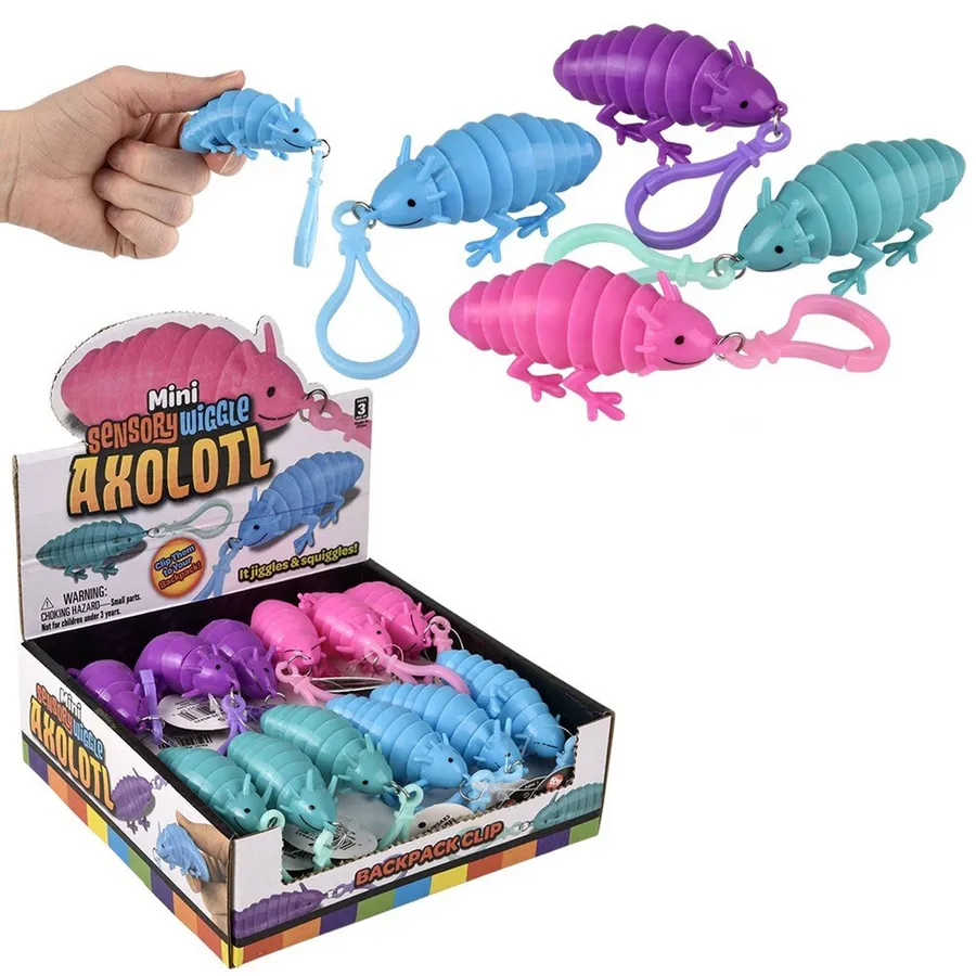 Mini Wiggle Axolotl Clip On Keychain — wholesale Keychains & Charms by the case