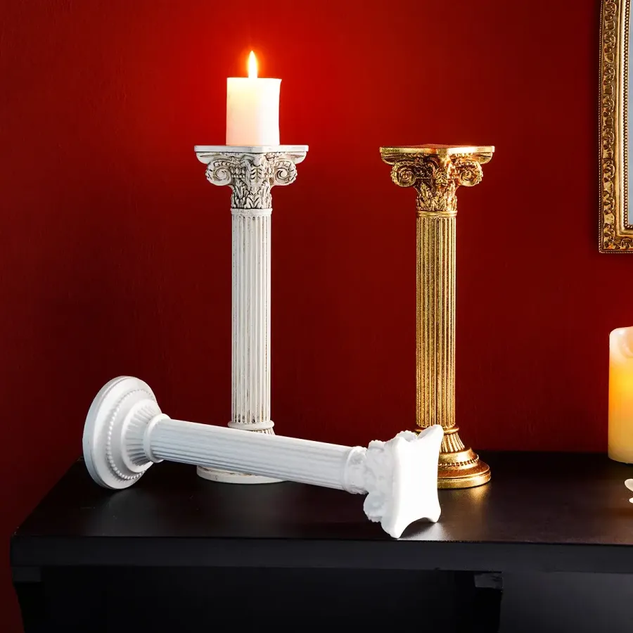 European Roman Column Candlestick Retro Desktop Decor — wholesale Home & Décor by the case