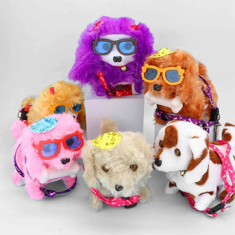 Flashing Walking Dog With Leash For Kids Toy - Assorted — wholesale Pet by the case
