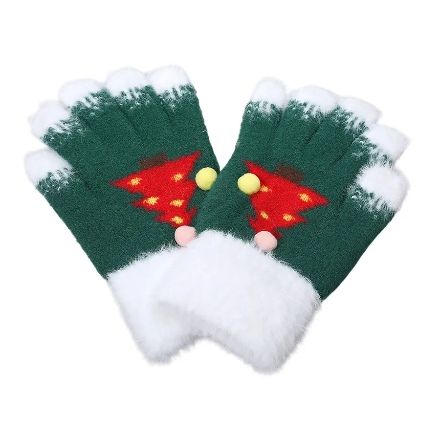 Cozy Fuzzy Pom Pom Christmas Themed Gloves - Assorted — wholesale Seasonal & Holiday by the case