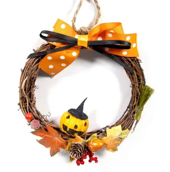 Doll and Artificial Maple Leaves - Festive Decor — wholesale Home & Décor by the case