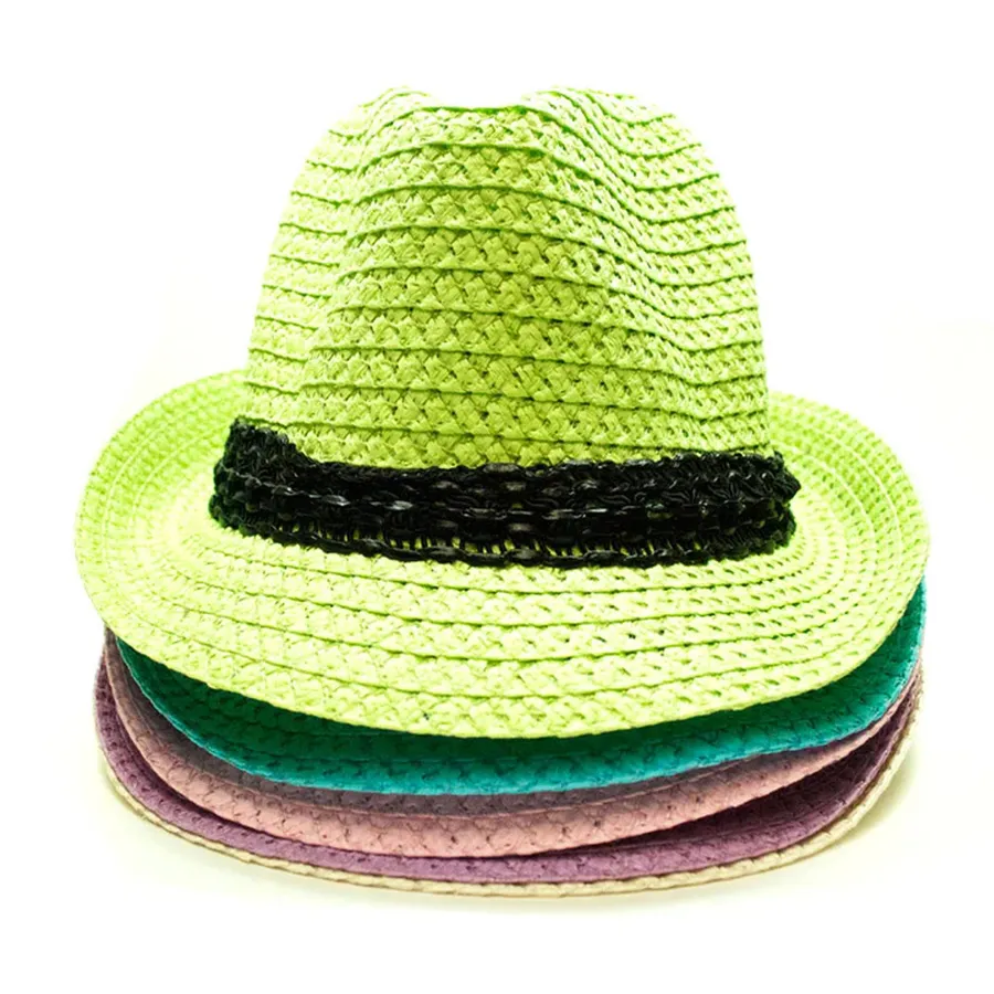 Solid Fashionable Straw Hat For Women's - Assorted — wholesale Apparel & Accessories by the case