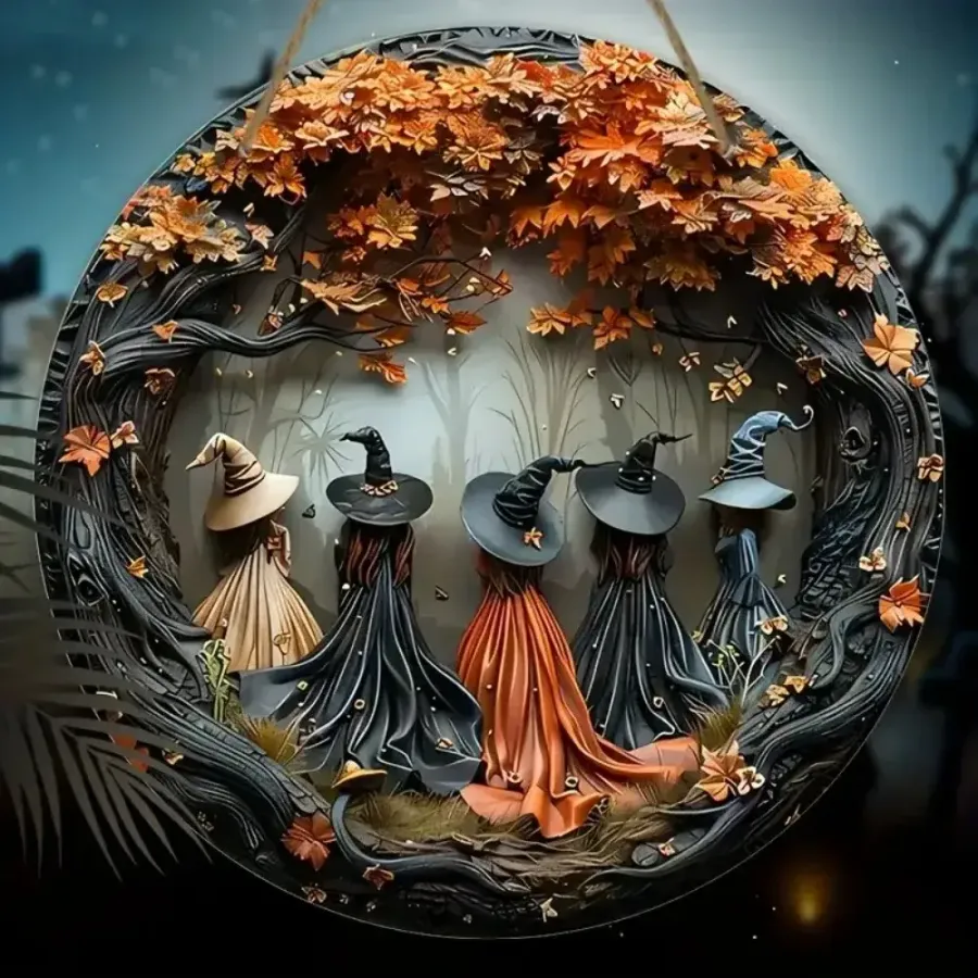 Halloween Circular Wooden Sign For Decor — wholesale Seasonal & Holiday by the case