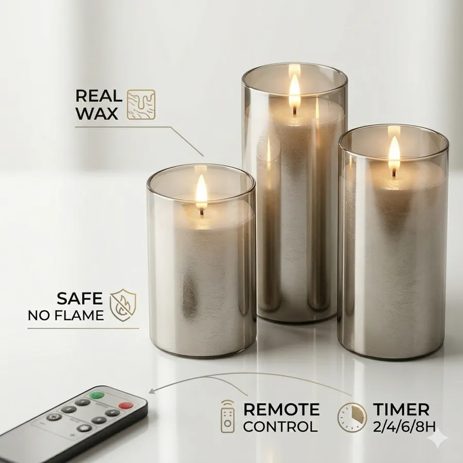 Flameless LED Wax Candles Set – Remote Cozy Glow — wholesale Home & Décor by the case