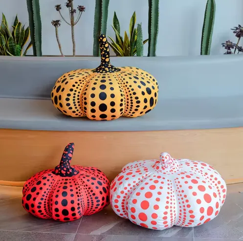 Polka Dot Pumpkin Plush Pillow - Assorted — wholesale Plush & Squishies by the case