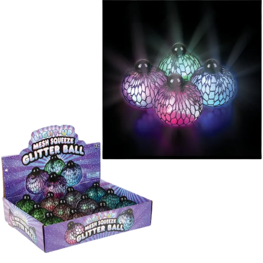 Halloween Light-Up Mesh Squeeze Glitter Fidget Ball Kids Toy — wholesale Fidgets & Sensory by the case
