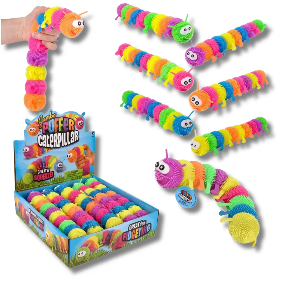 Large Caterpillar Puffer Stretchy Sensory Fidget Toy — wholesale Fidgets & Sensory by the case