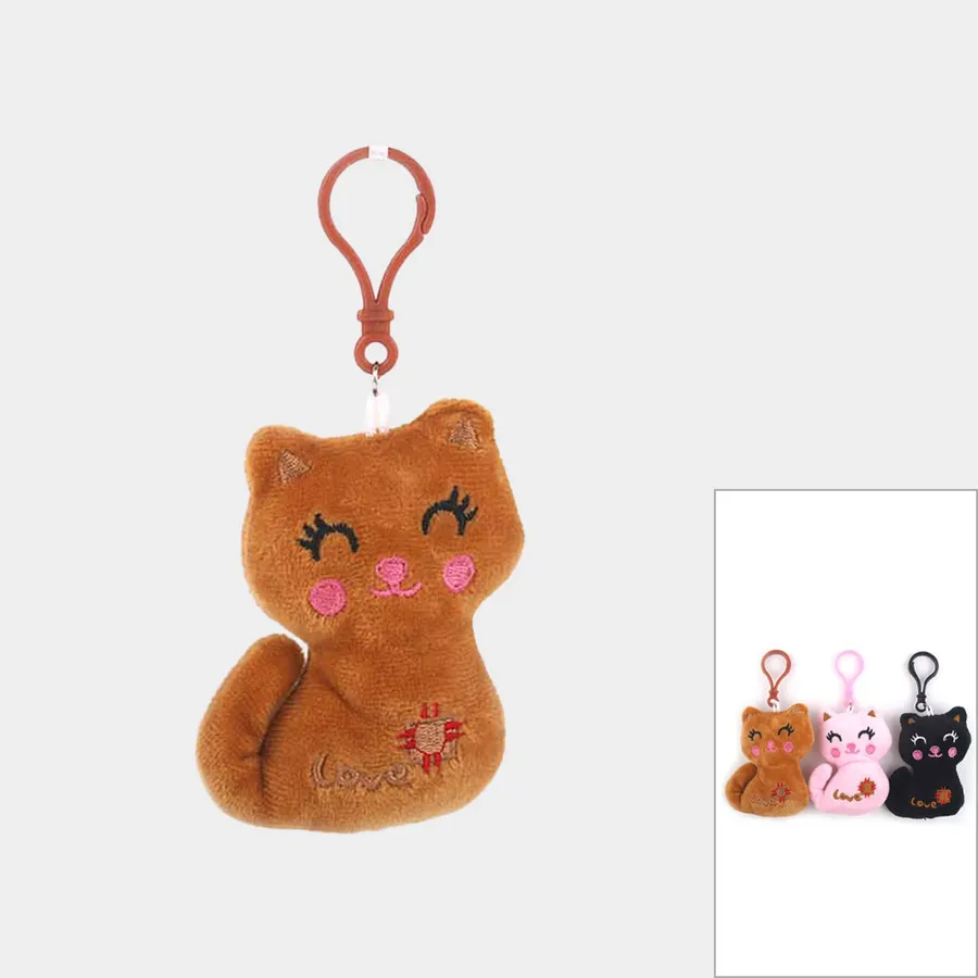 Soft Cat Plush Doll Keychains Kids Toy - Assorted — wholesale Plush & Squishies by the case