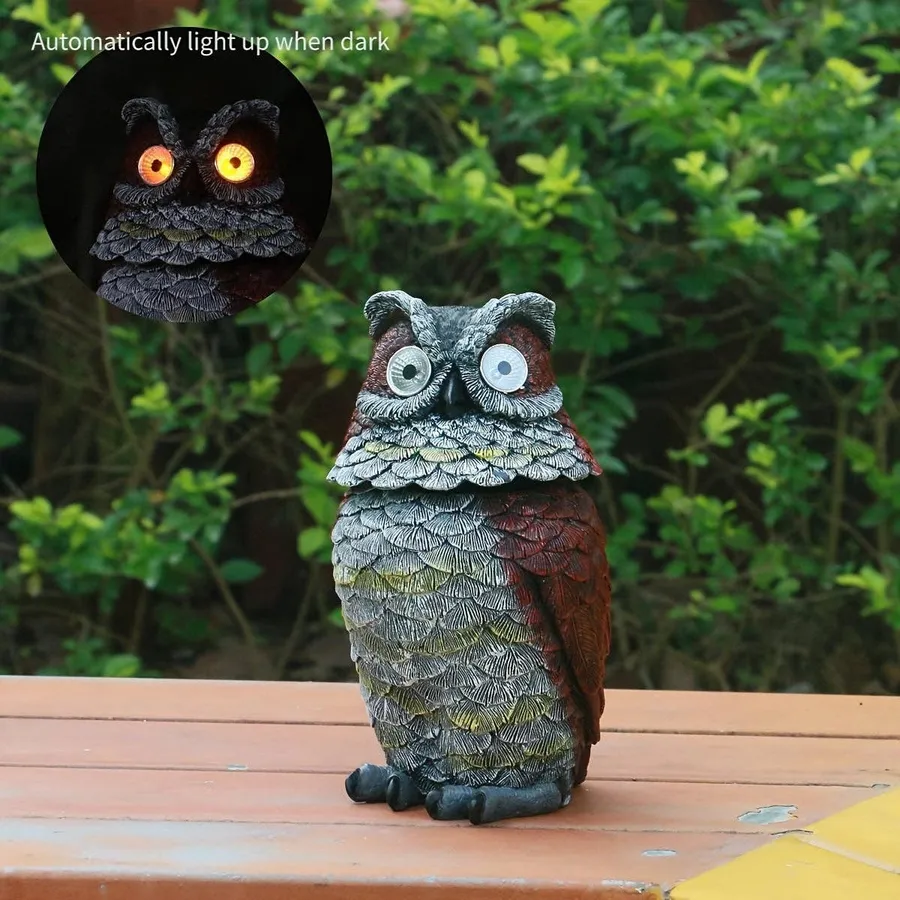 Glow Owl Patio Ornament outdoor decor — wholesale Home & Décor by the case