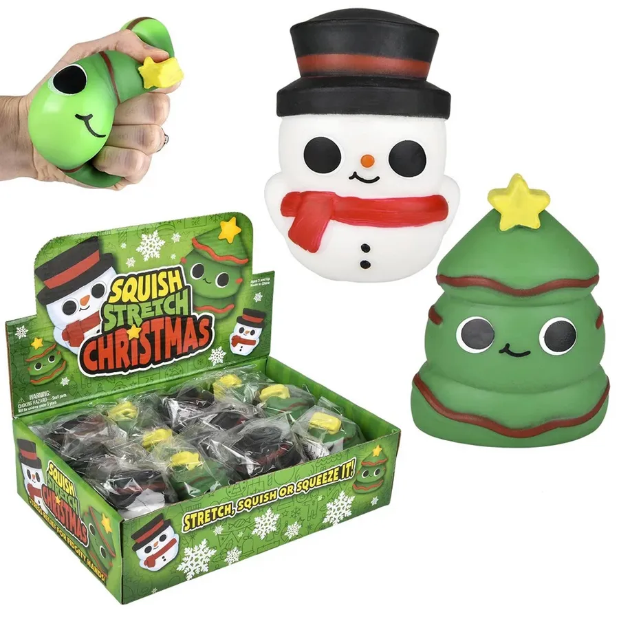 Holiday Squish & Stretch Fidget Kids Toy- Assorted — wholesale Fidgets & Sensory by the case