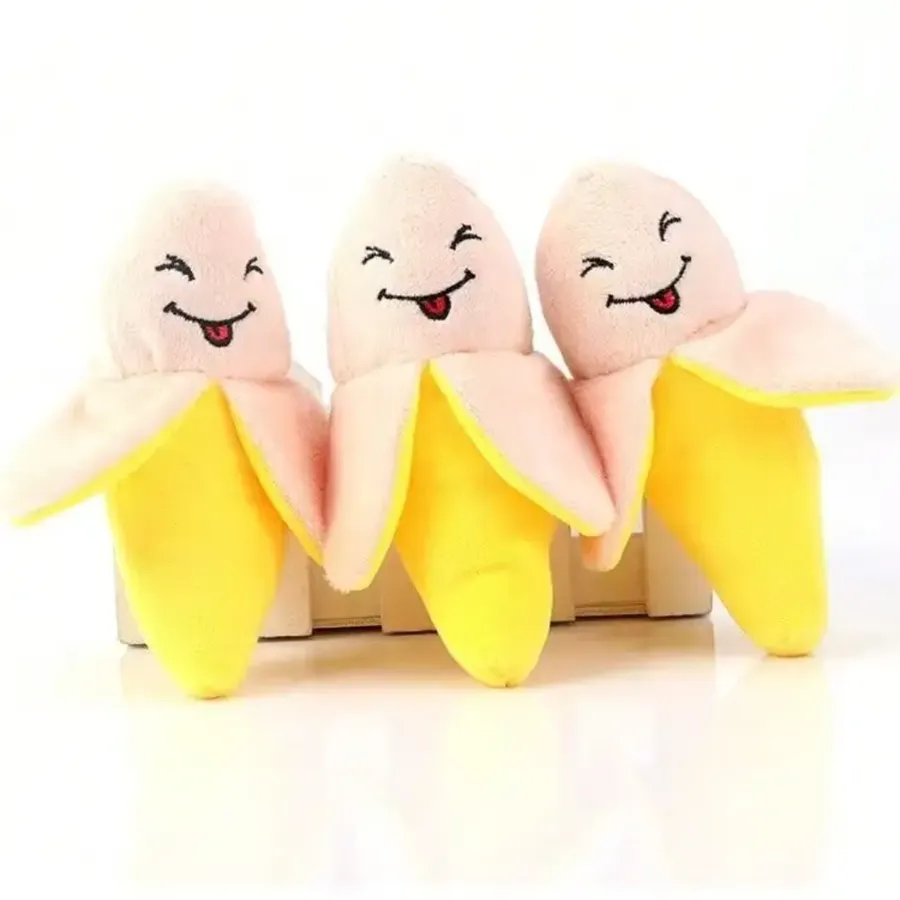 Yellow Banana Plush Toy with Sound for Cats and Dogs — wholesale Plush & Squishies by the case