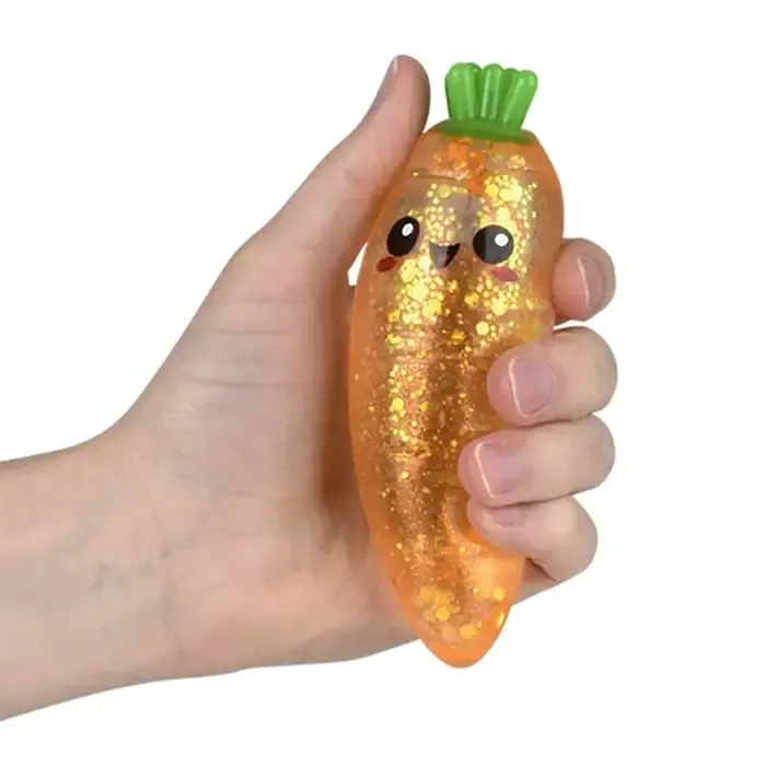 Squeeze Sugar Smiley Carrot Fidget Kids Toy- 5'' — wholesale Fidgets & Sensory by the case