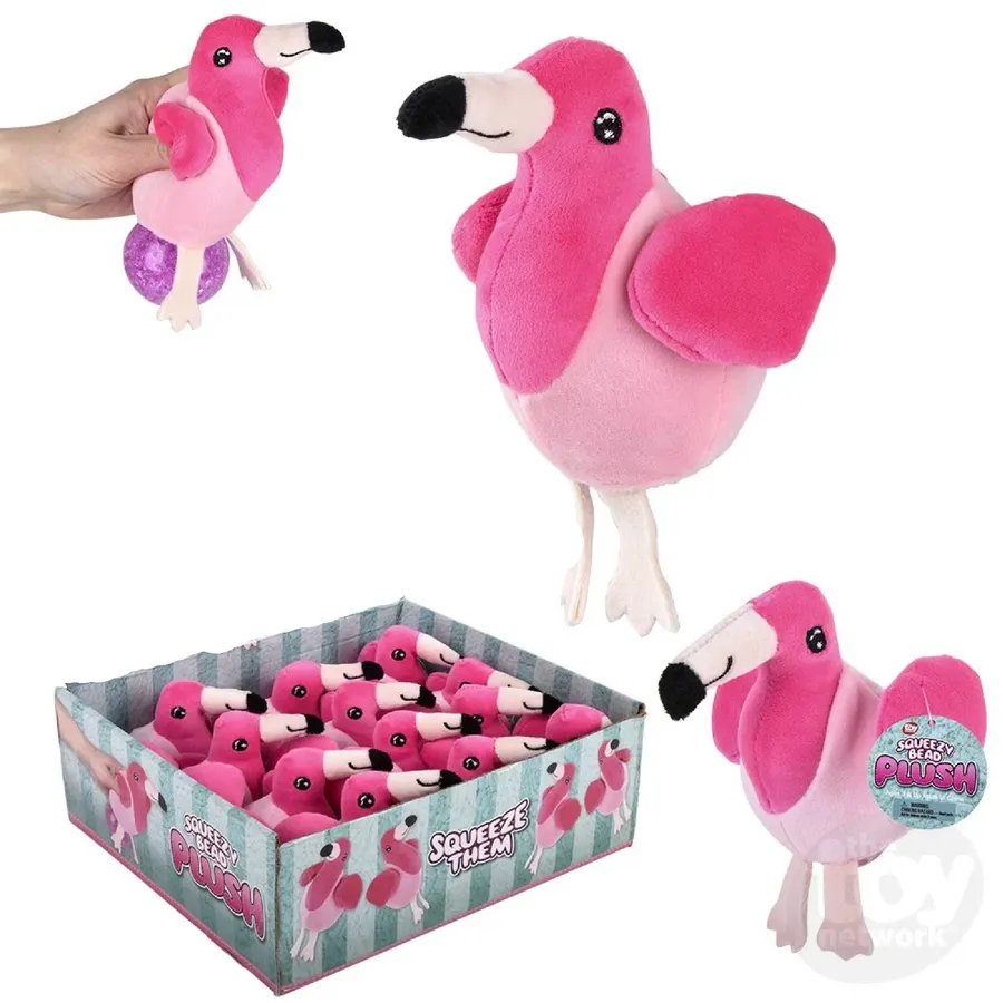 Flamingo Squeezy Bead Soft Plush Ball Toy — wholesale Plush & Squishies by the case