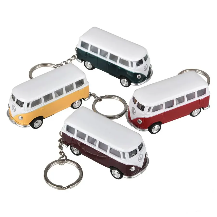 Diecast Pull Back Bus Keychain Christmas — wholesale Keychains & Charms by the case