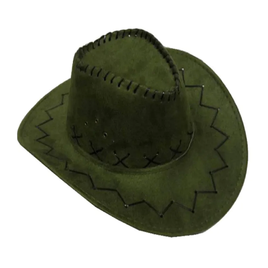 Green Fedora Leather Style Western Hat In Bulk — wholesale Apparel & Accessories by the case