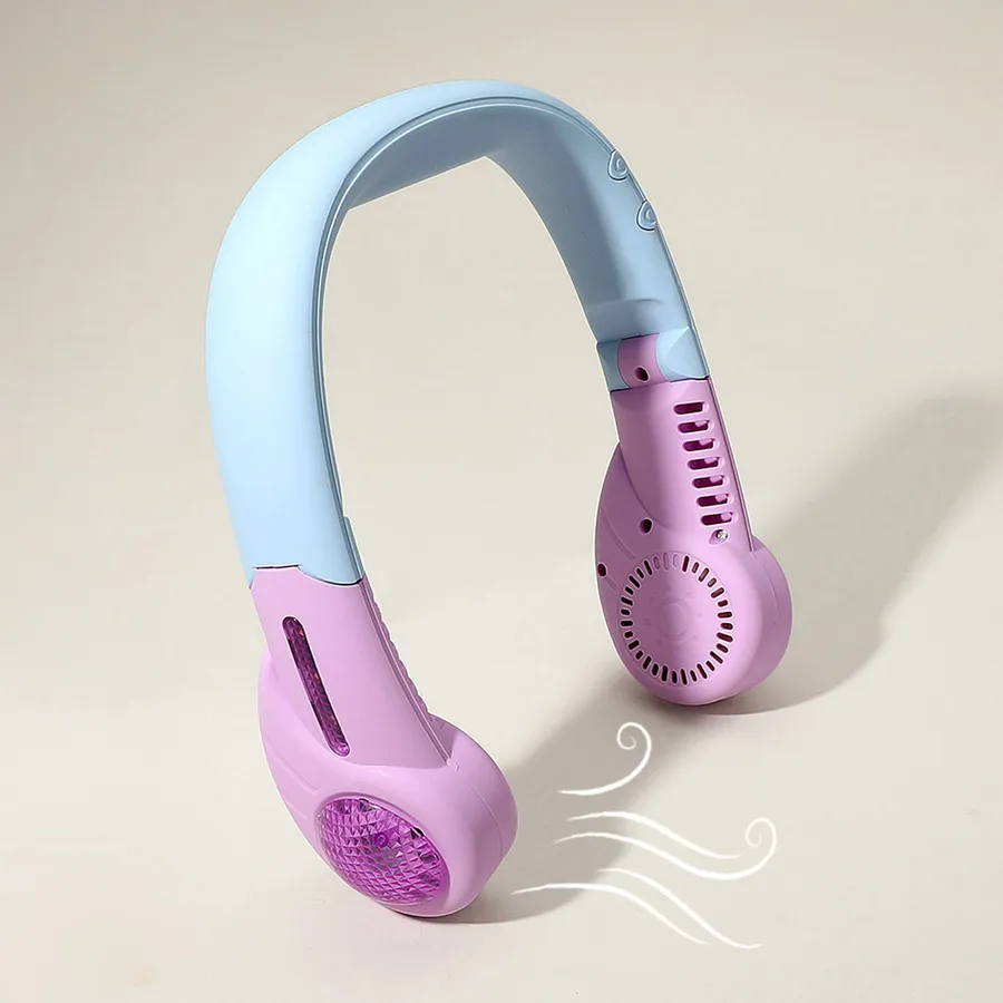 Light Up Portable Foldable Neck Fan Gadget - Assorted — wholesale Kitchen & Drinkware by the case