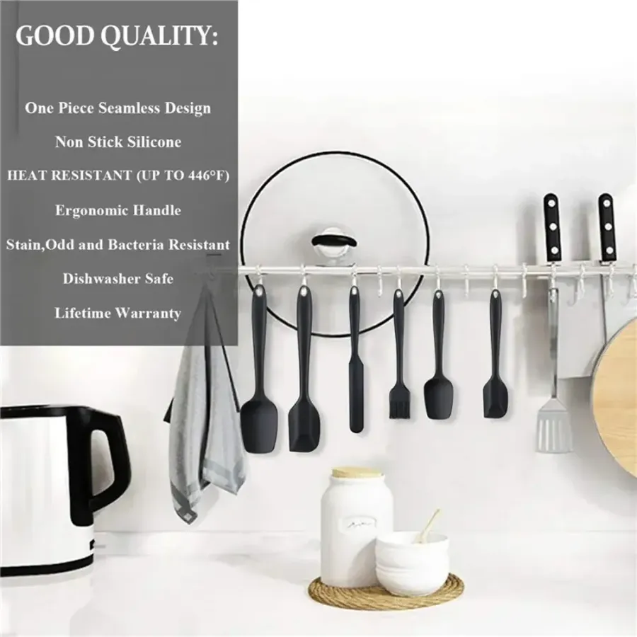 6Pcs Silicone Spatula Set Heat Resistant Cooking Tools — wholesale More Wholesale Goods by the case