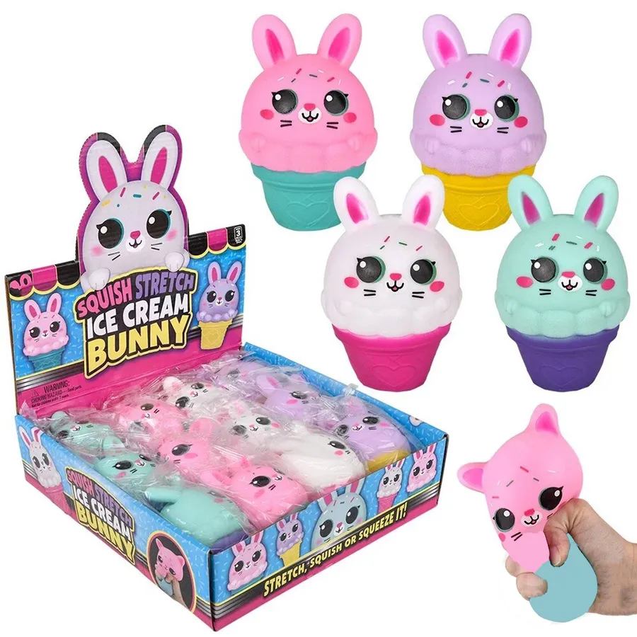 Ice Cream Stretch Bunny Fidget Kids Toy- Assorted — wholesale Fidgets & Sensory by the case