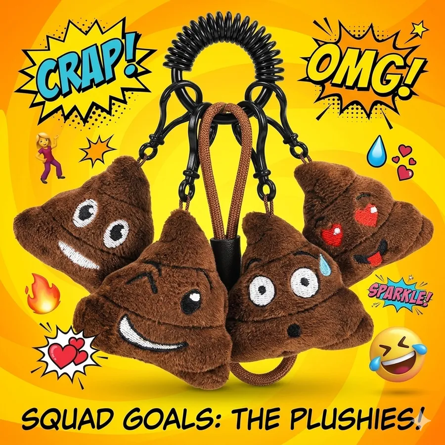 Plush Poop Emoji Keychain Funny Gag Gift Bulk — wholesale Plush & Squishies by the case