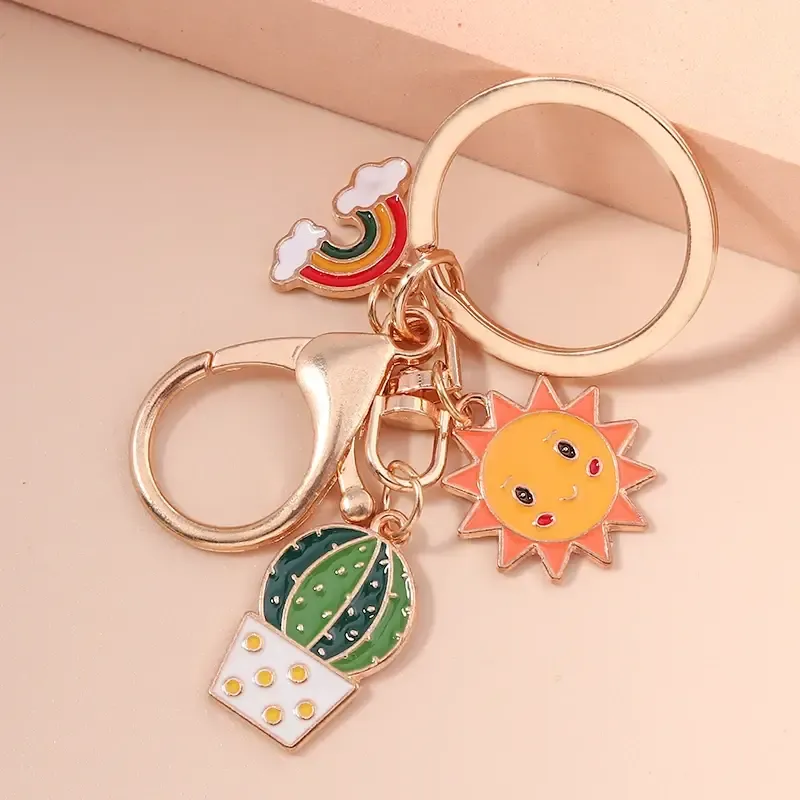 Cute Rainbow Cactus Key Ring – Fun Bag Pendant — wholesale Bags & Backpacks by the case