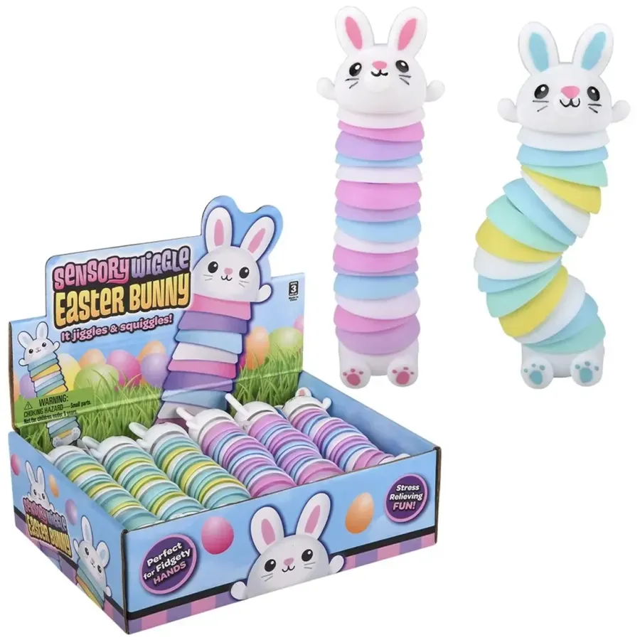 Easter Bunny Sensory Wiggle Toy - Assorted Jointed Fidget Toy for Kids — wholesale Fidgets & Sensory by the case