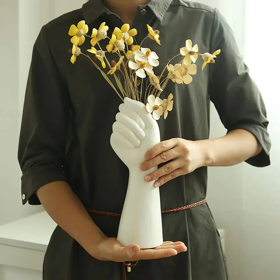 Ceramic Hand Shaped Vases For Home Décor - Assorted — wholesale Home & Décor by the case