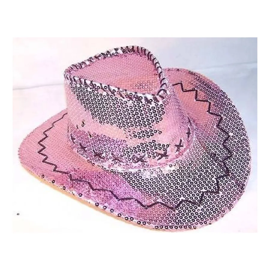 Pink Sequin Cowboy Cowgirl Princess Hat & Crown Tiara Design — wholesale Apparel & Accessories by the case