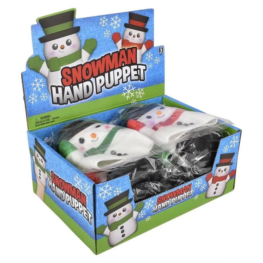 Snowman Stretchy Hand Puppet Kids Toys- Assorted — wholesale Toys & Games by the case
