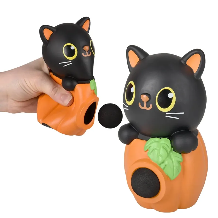 Halloween Black Cat Foam Ball Blaster Fidget Kids Toy — wholesale Fidgets & Sensory by the case