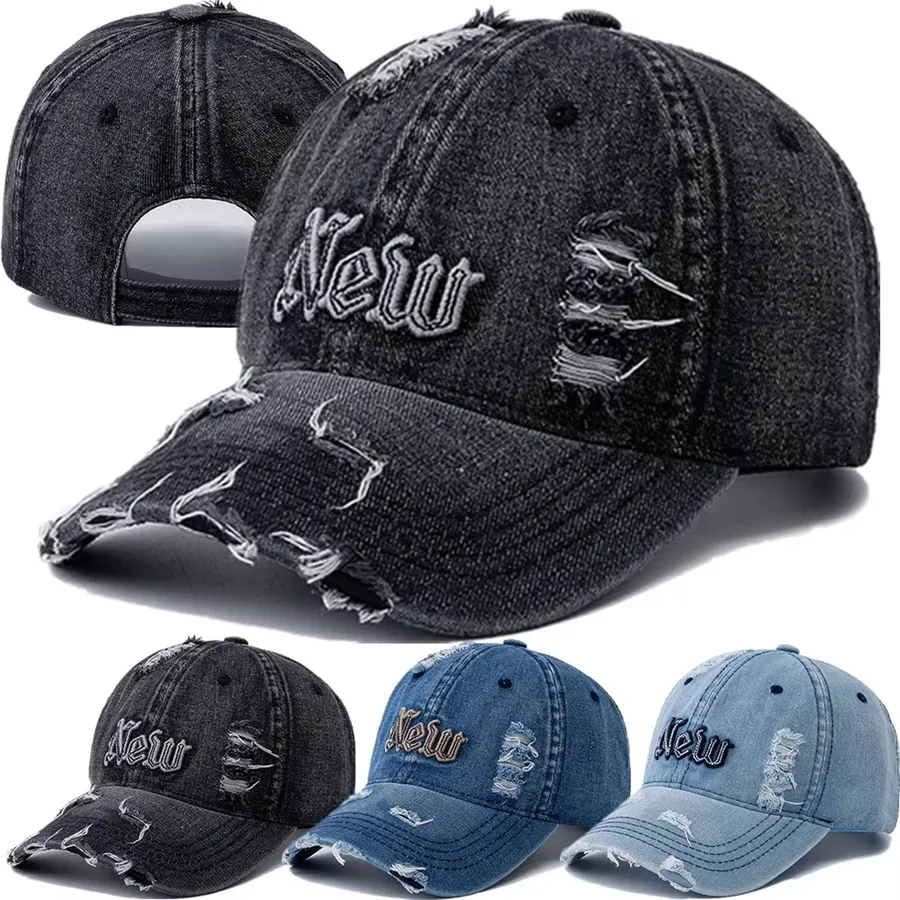 Letter Embroidered Denim Baseball Cap - Assorted — wholesale Apparel & Accessories by the case