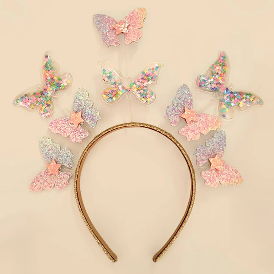 Wholesale Glittered Butterfly Embellished Headband For Party — wholesale Party & Gifts by the case