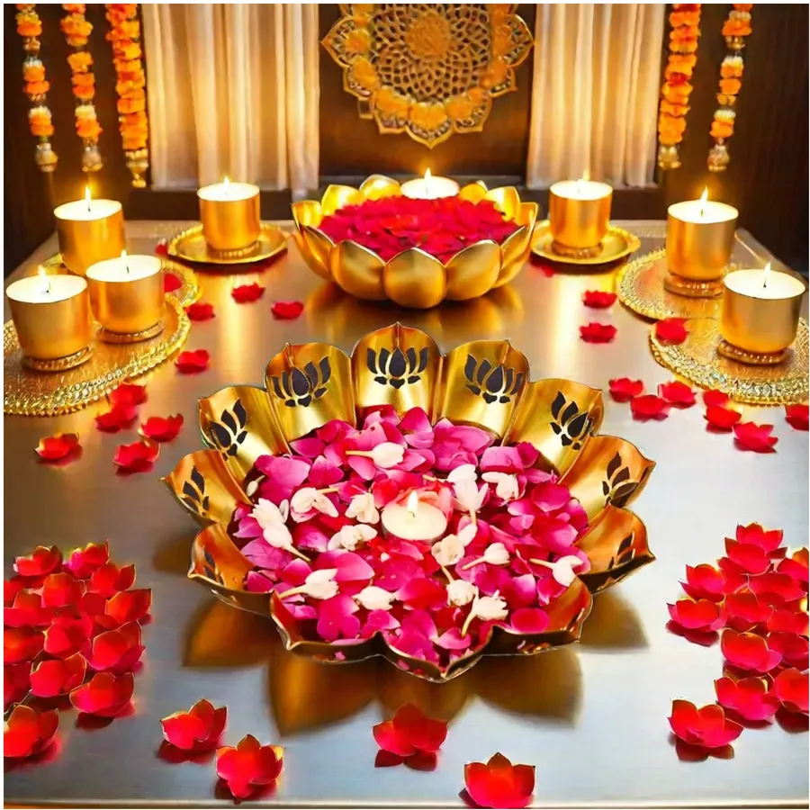 Diya Shape Lotus Flower Bowl For Home Décor — wholesale Home & Décor by the case