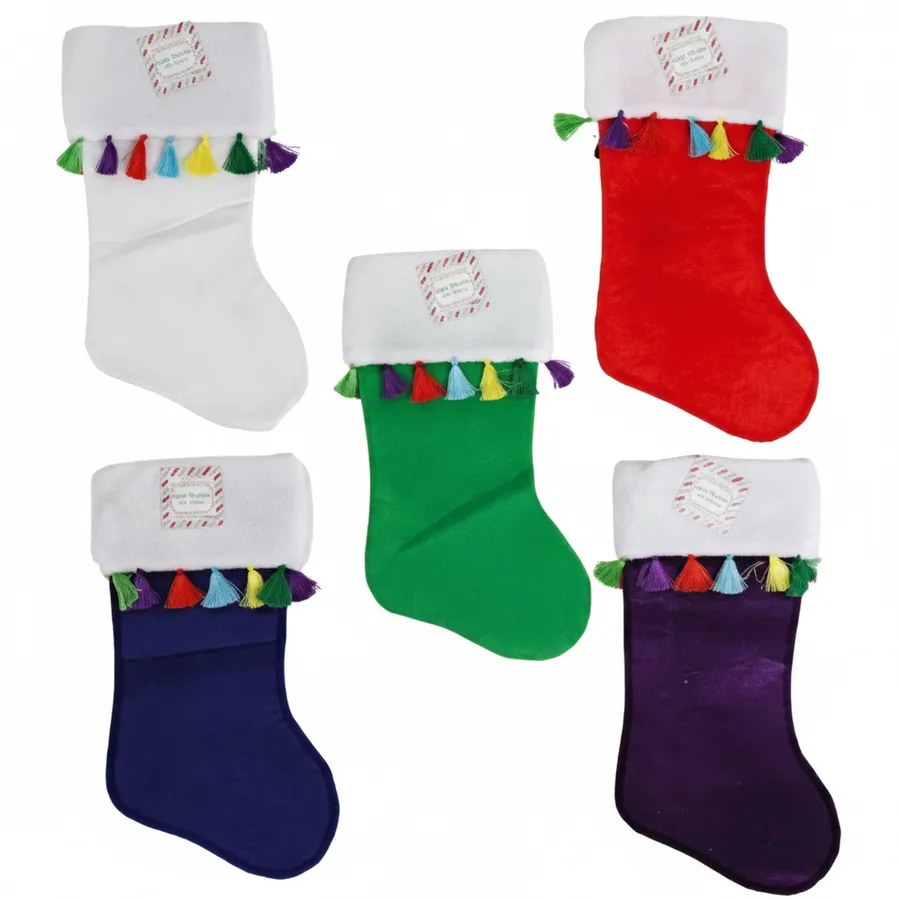 Velvet Stockings with Multi-Colored Tassels - Assorted — wholesale Tech & Gadgets by the case