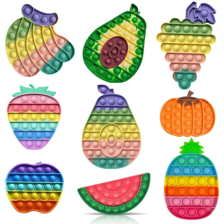 Fidget Sensory Toy Rainbow Fruit Pop It - Kids Silicone Bubble Popper — wholesale Fidgets & Sensory by the case