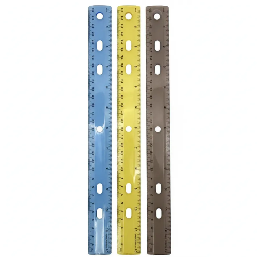Transparent Plastic 12-Inch Rulers - Assorted Colors for School Supplies and Office — wholesale Stationery & Office by the case