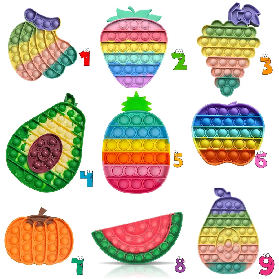 Fruit Push Pop It Bubble Kids Toys- In Bulk — wholesale Fidgets & Sensory by the case
