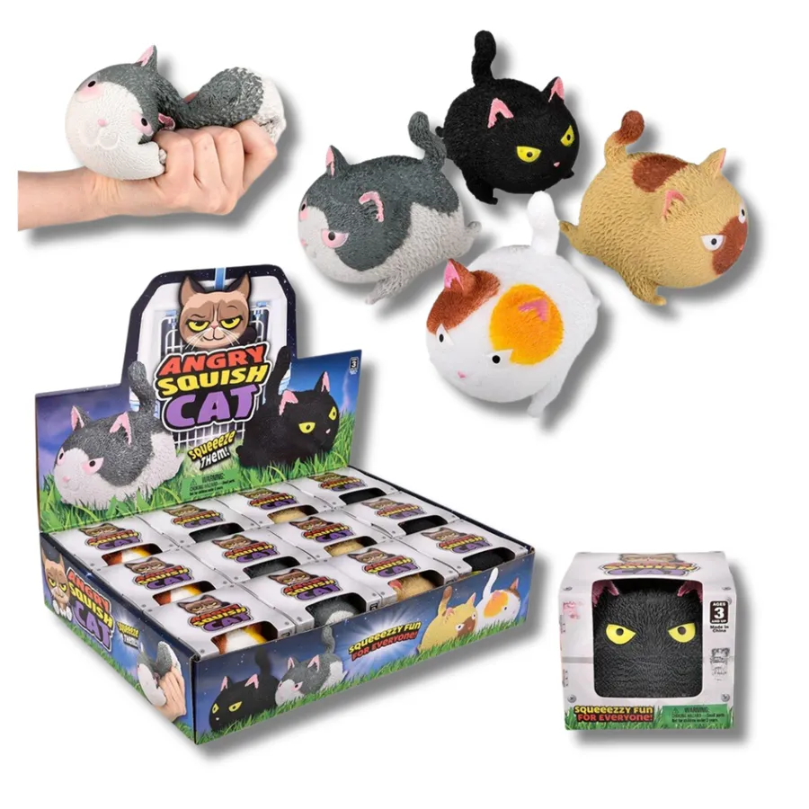 Cat Soft Squish & Stretch Fidget Kids Toy- Assorted — wholesale Fidgets & Sensory by the case