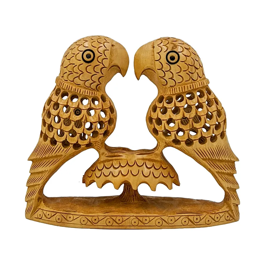 Handcrafted Wooden Parrot couple 4.5inch In Bulk — wholesale Toys & Games by the case