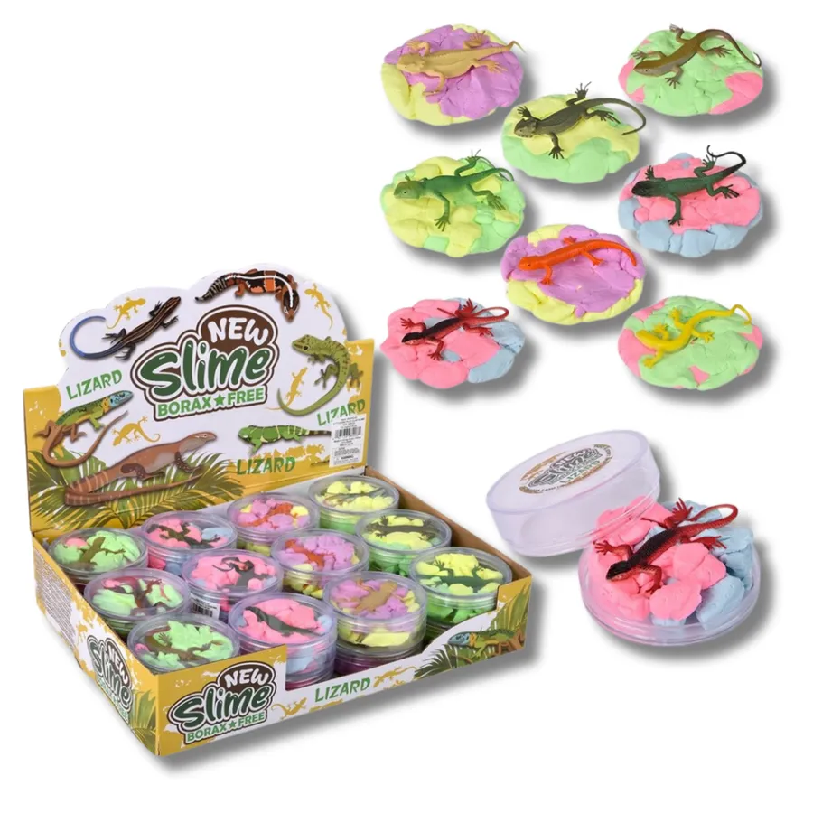 Lizard Play Clay Slime Fidget Kids Toy- Assorted — wholesale Fidgets & Sensory by the case