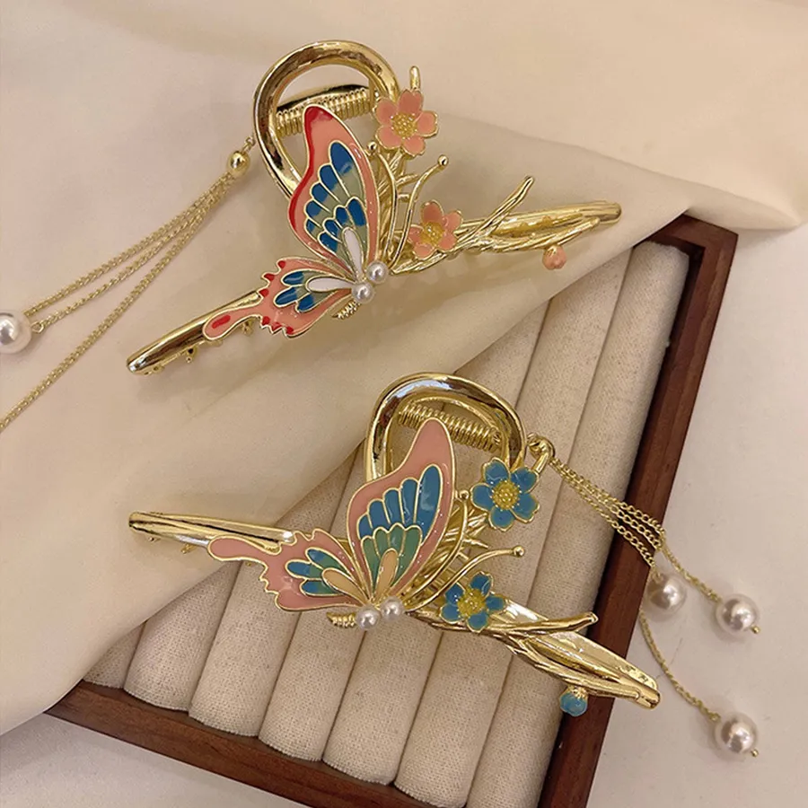 Sparkly Butterfly Pearl Hair Clips - Wom Keeraft Home Gifts — wholesale Apparel & Accessories by the case
