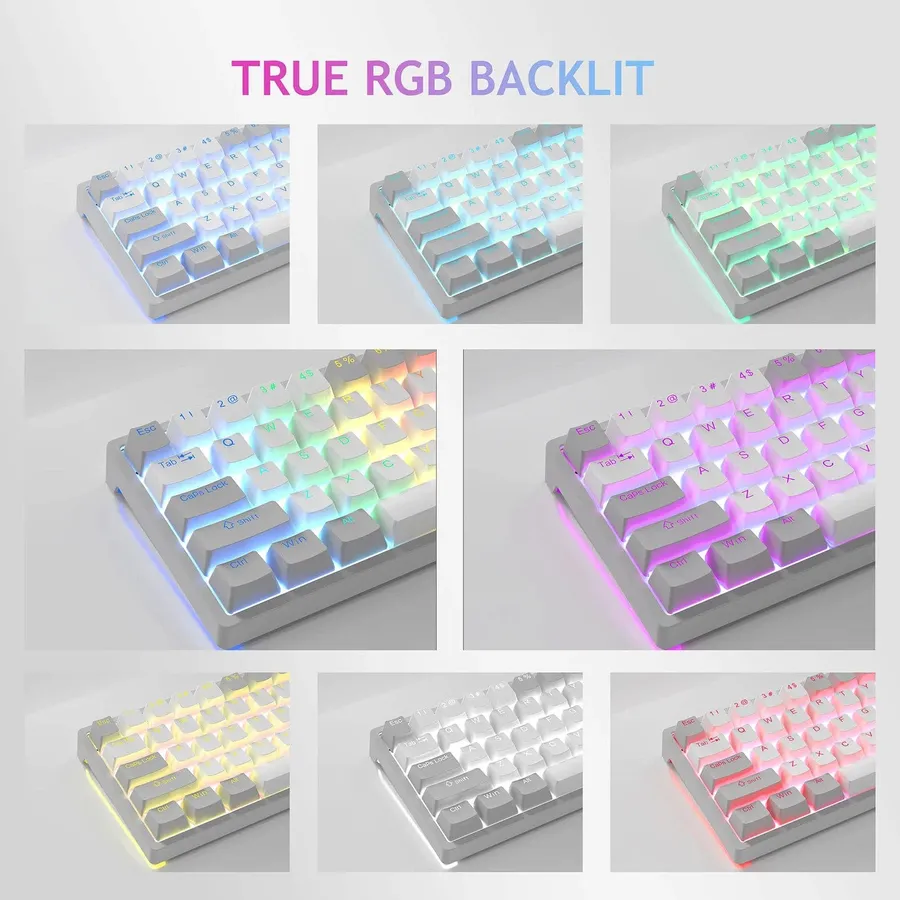 0907GG AULA F3261 RGB effect USB Mini Mechanical Gaming Keyboard Red Switch 61 Keys Wired Separated detachable cable for — wholesale Tech & Gadgets by the case