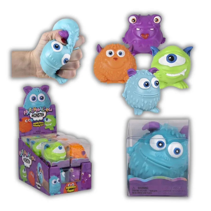 Monsters Marshmallow Squeeze Fidget Kids Toy- Assorted — wholesale Fidgets & Sensory by the case