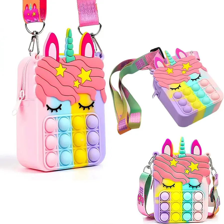Sensory Toy Unicorn Pop Bubble Crossbody Bag for Kids - Fidget Purse — wholesale Fidgets & Sensory by the case