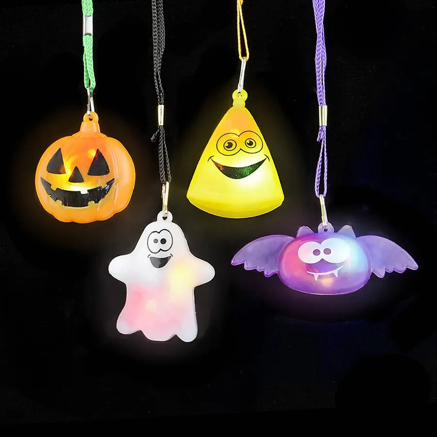 Halloween Flashing Light Necklace Kids Toy- Assorted — wholesale Seasonal & Holiday by the case